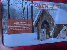 800W Dog House Heater, 9.84ft Cord, Black, High Efficiency, Overheat Protection