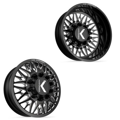 24x8.25 KG1 Forged KD014 Trident-D Black 11-UP GM DUALLY Wheels 8x210 Set of 6