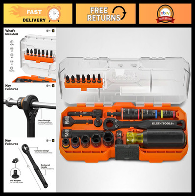 23-Piece SAE Impact Socket Set, Pass-Through & Flip Sockets, Tool Organizer, Ada