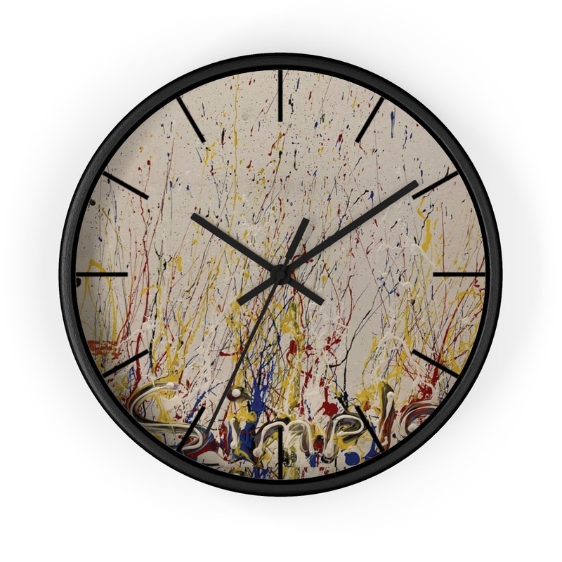 Abstract Paint Splatter Wall Clock | Colorful Drip Art, Modern Home Decor