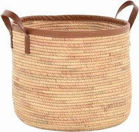 Seegras Dekokorb Zur Aufbewahrung Flechtkorb Korb (Natur, Rund Groß Ø45Cm)