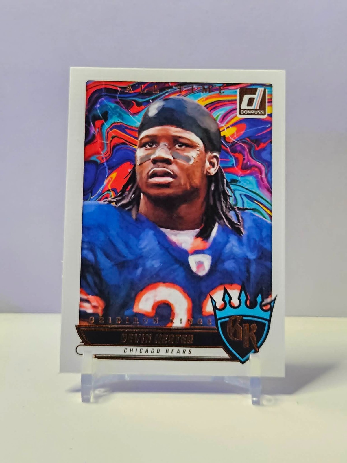 Devin Hester #ATGK-DHR Football Cards 2025 Panini Donruss All-Time Gridiron Kings Autograph trading card — raw and PSA graded price guide