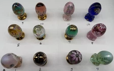 9 Left (multiple Choice) Fenton Limited Edition Hand Painted Eggs On A Pedestal