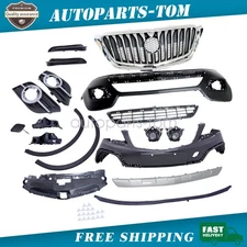 Front Bumper Cover Upper Lower Grille Fog Light Set For 2013-2016 Buick Encore