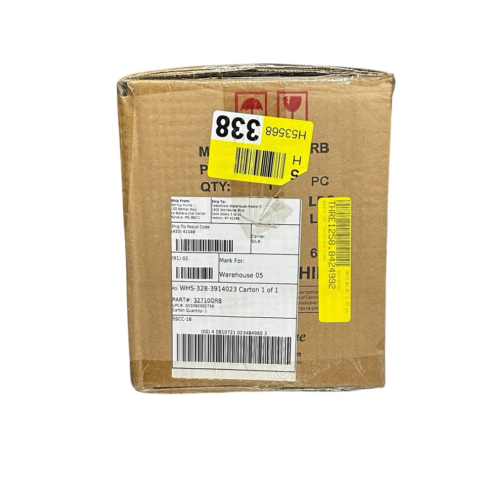 Lámpara de mesa Kenroy Home Arbor acabado bronce frotado con aceite ámbar tulipán vidrio 16" nueva en caja Foto 3 de 4