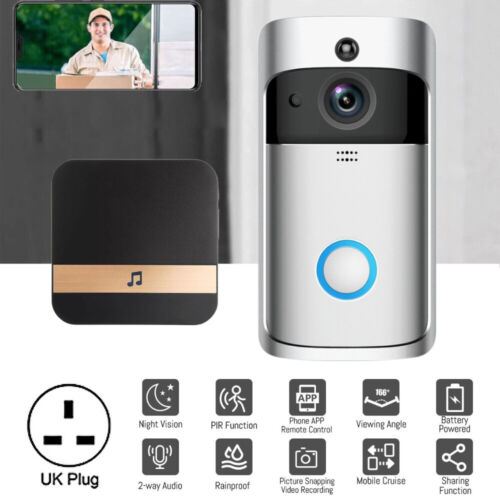 Wireless Doorbell Video Door Bell WiFi Smart Intercom Ring Security Phone Camera - Picture 37 of 42
