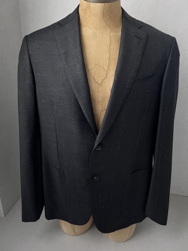 Isaia Giacca Cappotto Sportivo Nero Uomo 42 52 Nuova Base S 140's intramontabile a pois - Foto 6 di 11