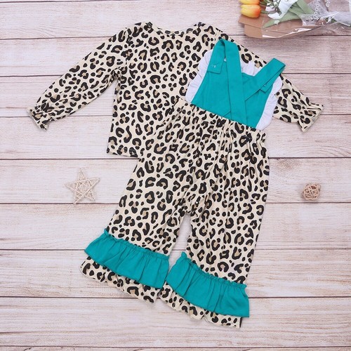 NEW Boutique Christmas Cow Suspender Overalls Romper Jumpsuit Girls Outfit Set - Picture 3 of 4