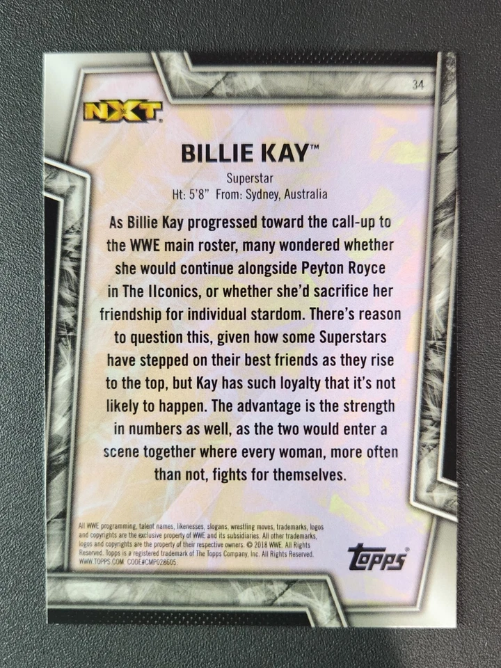 2018 Topps WWE Women's Division #34 BILLIE KAY (RC) ROOKIE - Image 2 of 2