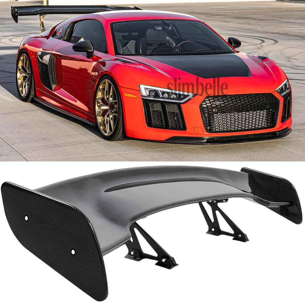 For Audi R8 57" Rear Trunk Spoiler GT Style Racing Wing Adjustable Carbon Fiber 