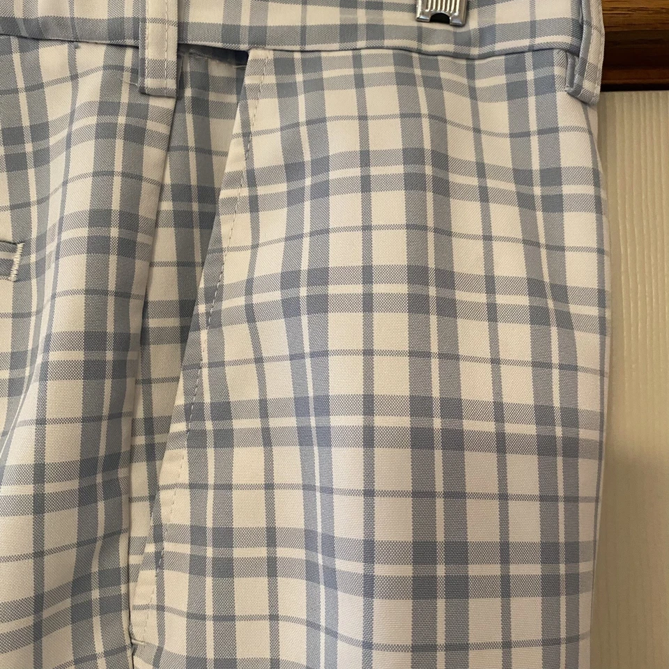 Haggar 男式蓝色窗玻璃平前短裤 Adj 腰围 34 码 — 第 4/4 张图片