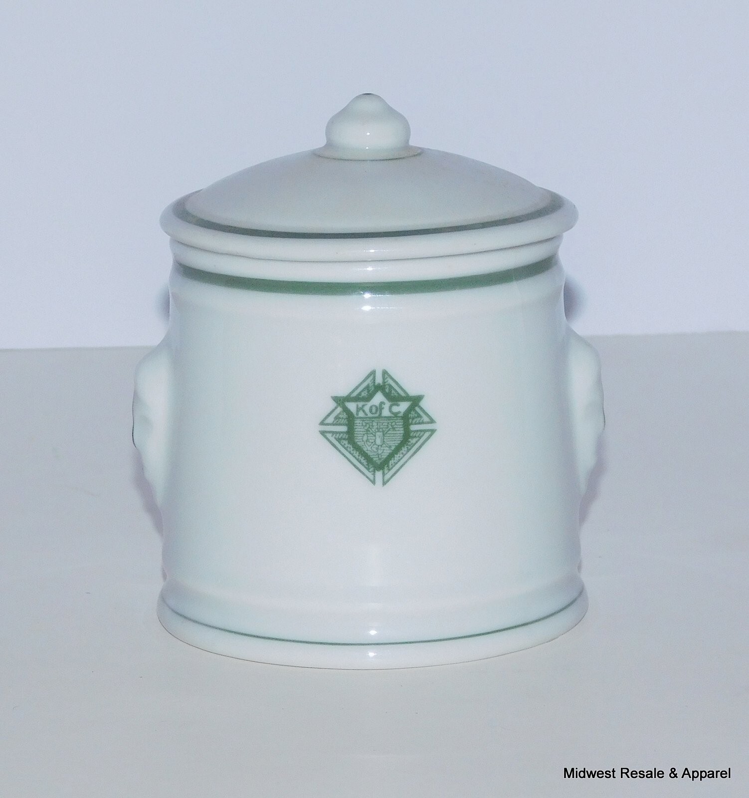 Rare Knights of Columbus Fraunfelter Covered Sugar Bowl Restaurant ware