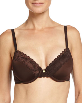 NATORI HIDDEN GLAMOUR FULL FIT CONTOUR UNDERWIRE BRA BROWN #736044 SIZE 32 C $68