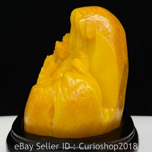 8" Chinese Natural Tianhuang Shoushan stone Carving Tree People ship Statue - Picture 6 of 9
