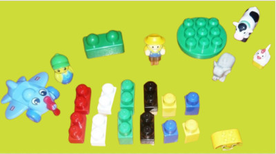   Lego Duplo und Mega Bloks Konvolut 20 tlg FLUGZEUG Elefant Huhn Kuh und Figuren