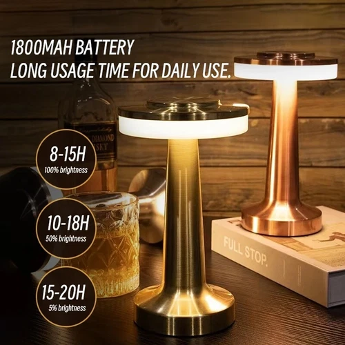 Dimmable LED Table Lamp Touch Desk Lamps Bedside Bars Light Rechargeable 1800mAh - Bild 3 von 17