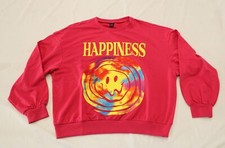 Shein Women's Happiness Graphic L/S Pullover Sweatshirt BE5 Pink Small