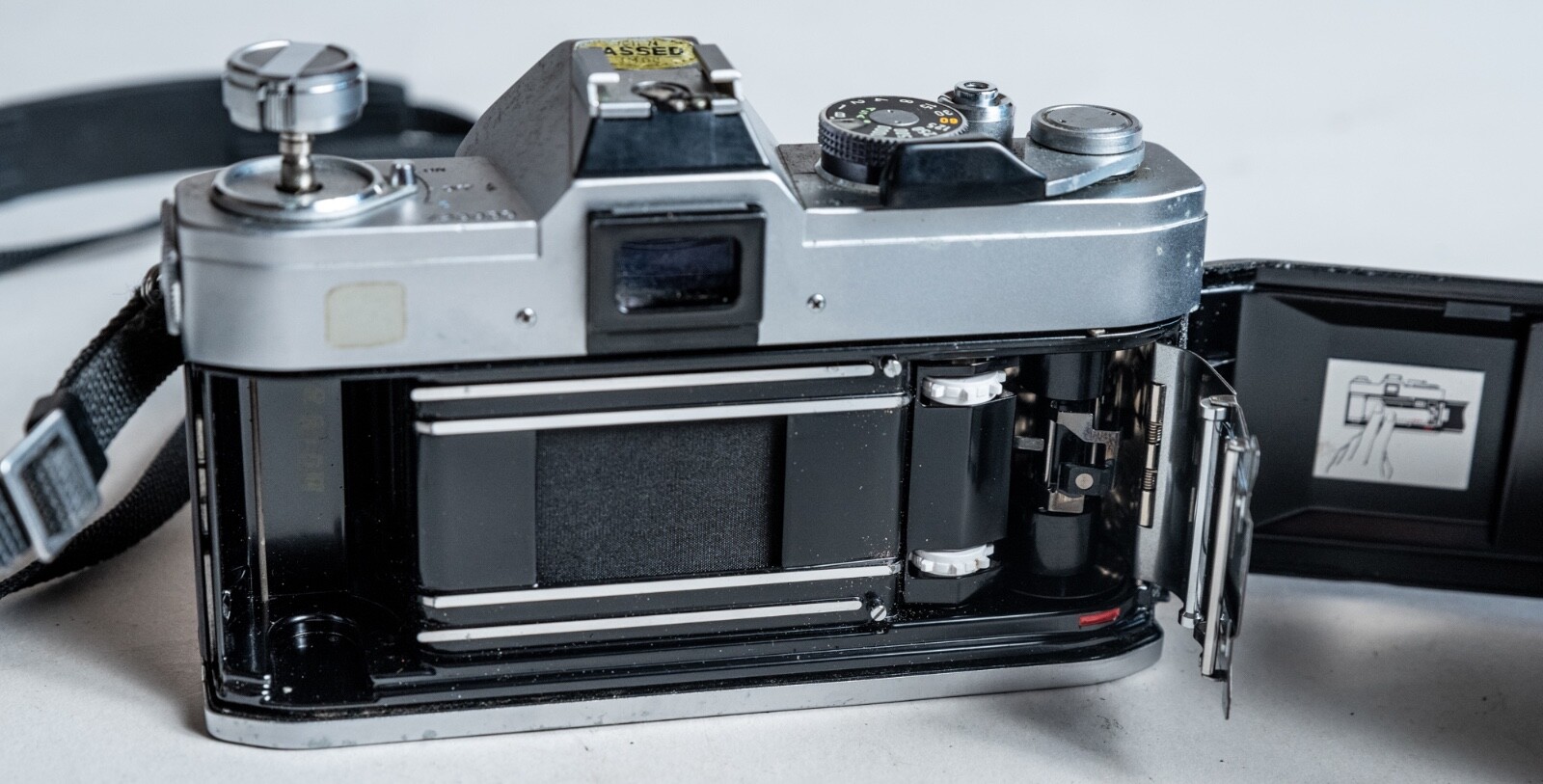Canon FTb 35mm SLR camera body with 50mm f/1.8 lens (fungus) and BS55