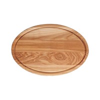 Schneidebrett Holz Buche 32 X 18 Cm KüChenbrett Oval Mit Saftrille