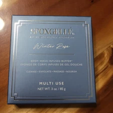 Spongelle WINTER ROSE Infused Body Bath Wash Sponge Exfoliate Buffer 3oz New