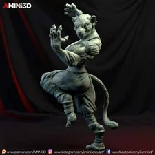 Tabaxi Monk, Female Fantasy Miniature D&D Tabletop Game Amini3D