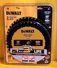 2-Pack DeWalt DWA1040CMB 10" 40T General Purpose Circular Saw Blades NEW