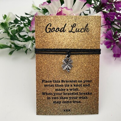 X50 Wish Bracelets GOOD LUCK/Clover charm/ GIFT/family/ friend