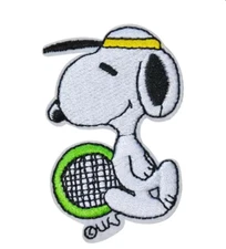 SNOOPY - PLAYING TENNIS - PEANUTS - Embroidered Iron-On Patch