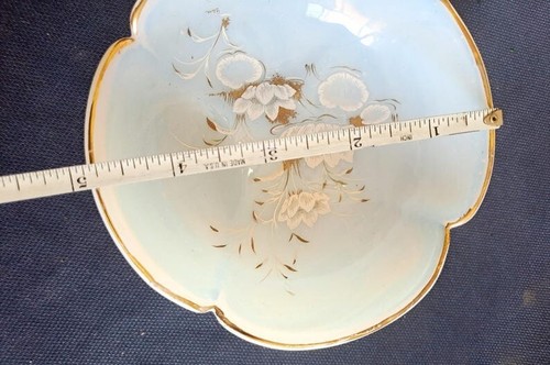 Rare set of 12 pieces of small fruit/soup bowl lilac flower gold plated - Picture 8 of 9