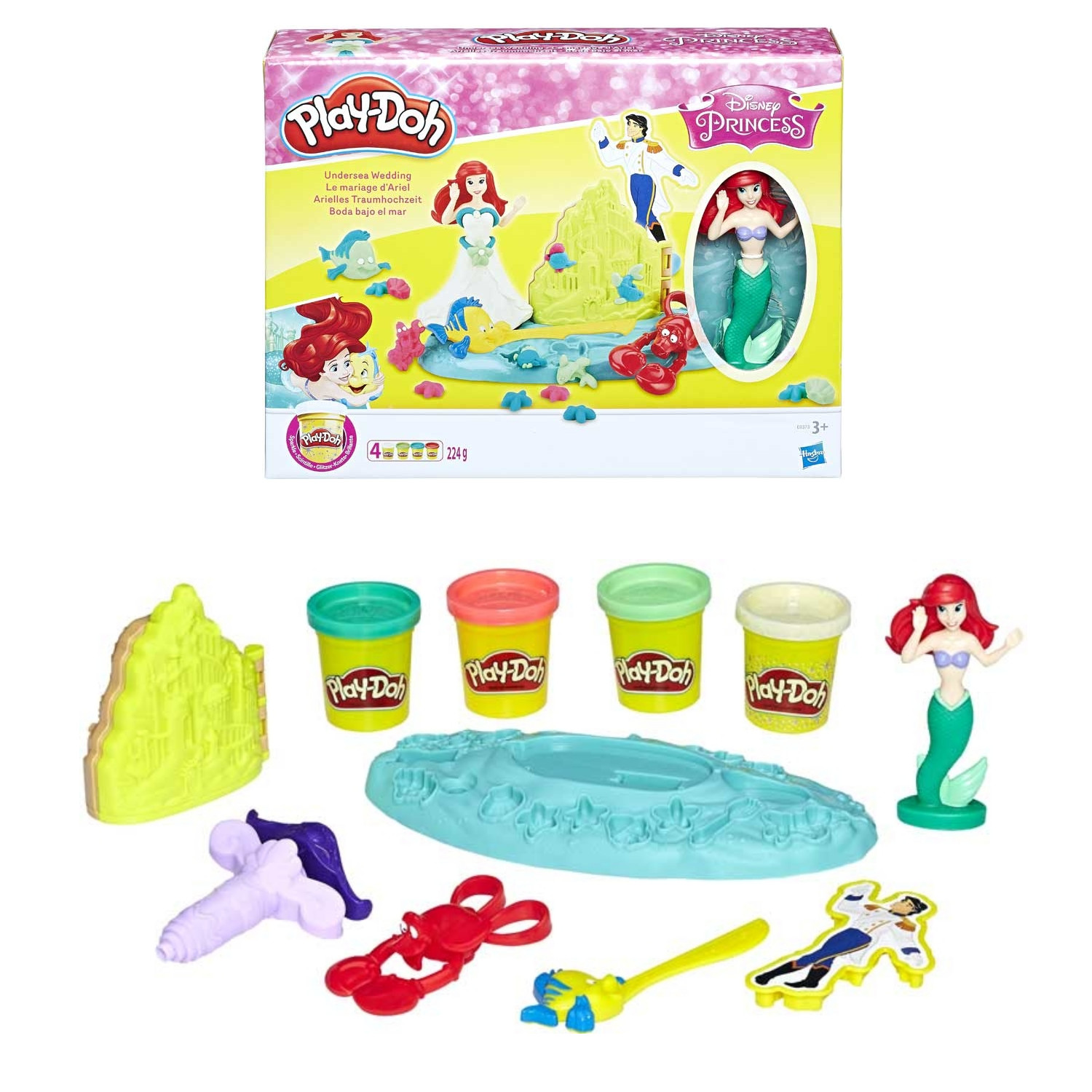 Play Doh Play Set - Disney Princess Aerial's Undersea Wedding Toy Play Doh Set
