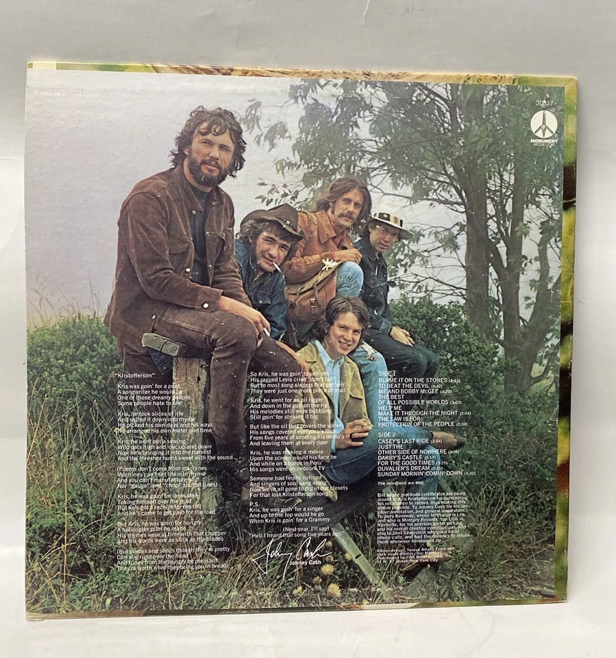 Kris Kristofferson - Me And Bobby McGee (LP, Vinyl, RE) 1971 Monument Folk VG+ Foto 2 de 3