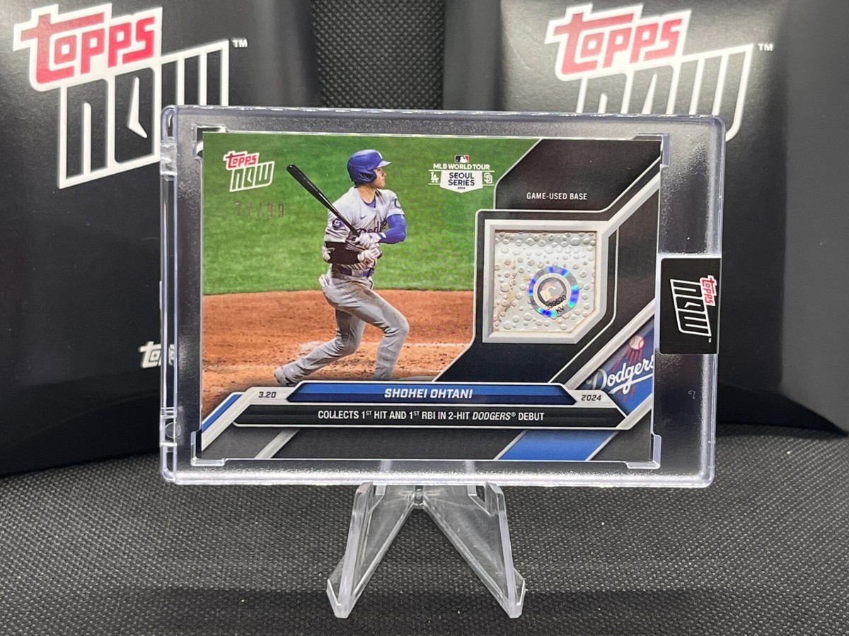 大谷翔平 Topps Now Shohei Ohtani BASE RELIC 🚀 SHOHEI OHTANI 2024 MLB Topps Now #1 Game Used Base BLACK