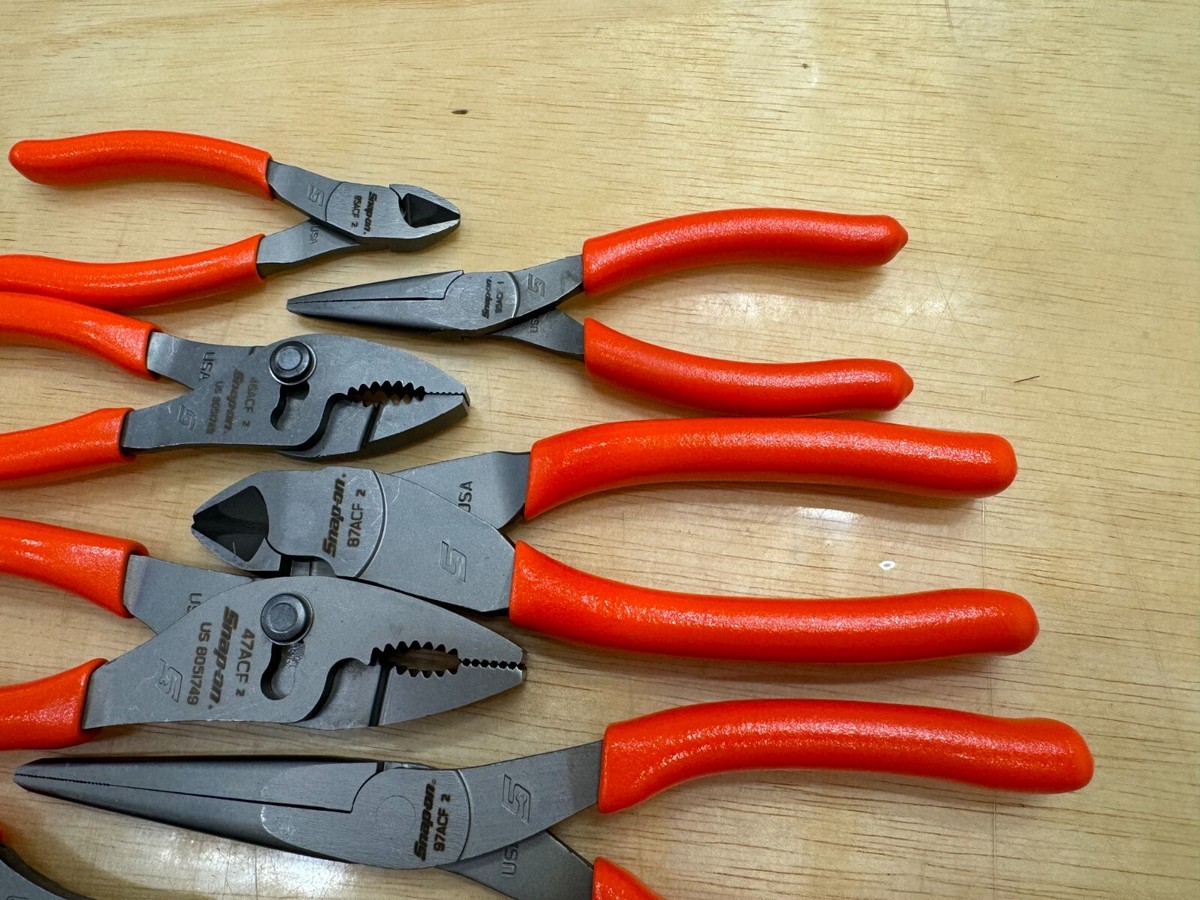 Snap-on Tools USA 12pc Essential Pliers Cutters Orange Foam Sets
