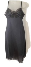 Vintage Vassarette Nightgown 32 L Underneath it all 100 Nylon Lace Black