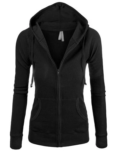 Black Zipper Hoodie