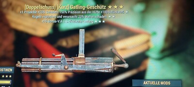 Fallout 76 Grausamer-Killer PS4 und PS5 Doppelschuss Kugel explo Gatling-Geschüt