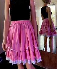 Kate Schorer, Small Pink square dance skirt, scalloped edge with white rick rack