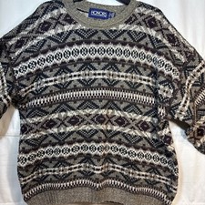 VTG Honors Multicolor Geometric Retro Sweater XL Large Made in USA 100% Acrylic