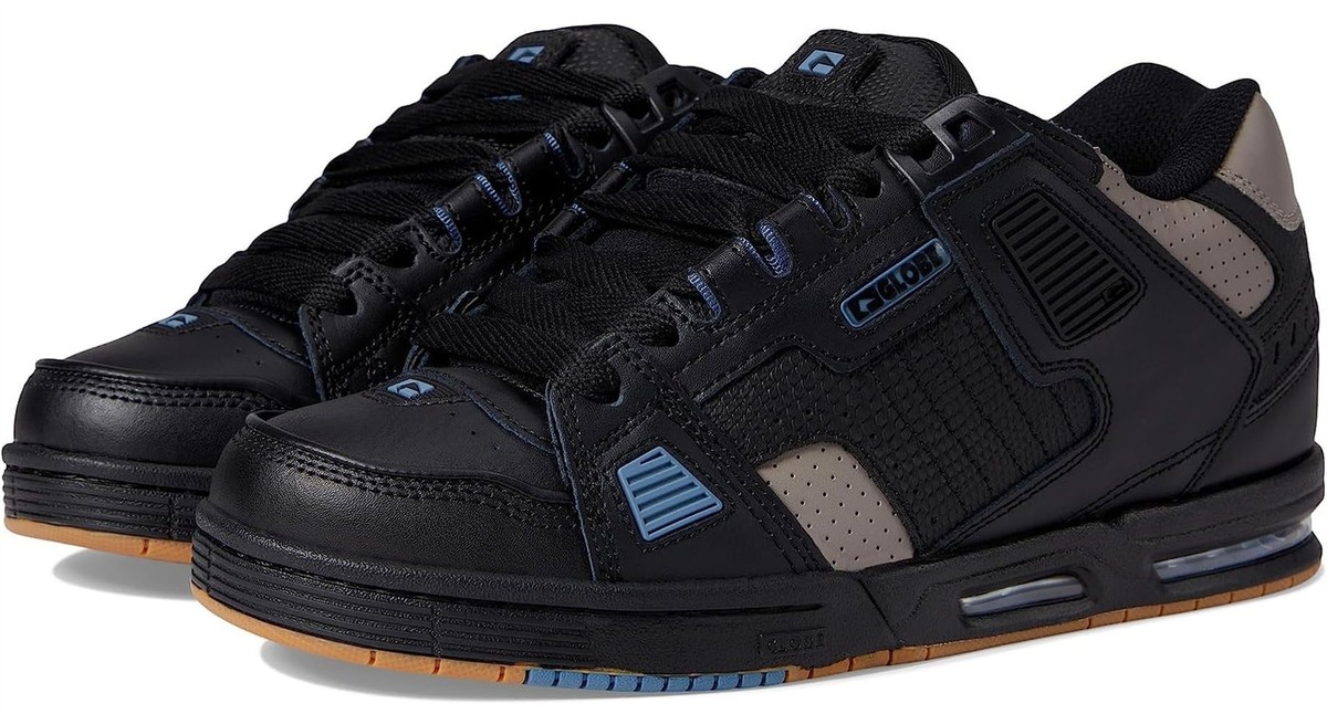 Globe Sabre Phantom Black Steel Mens Leather Skate Trainers