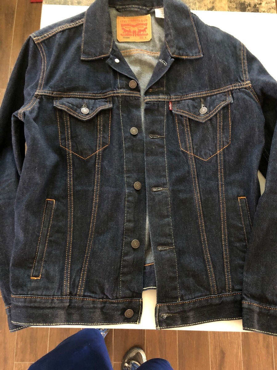 5.7/07×6 6.8/07×2 7/77×7 8/77×5 9/77×8 Men's Levi's Blue Denim Trucker 72334 Jacket Size Large | eBay