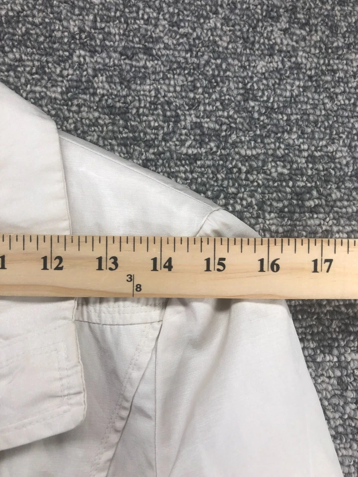 Antique Designed By Siya Jacket Long Coat Beige Womens Sz M Lined Pockets - Image 4 of 4