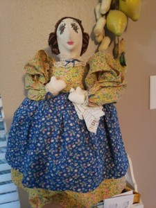 Vintage Antique Woman Folk Art Cloth Toaster Cover Shelf Sitter Small Appliance
