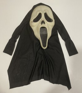 Vintage Gen Gen 2 Scream Mask Fun World Div Cloth Shroud GLOWS See ALL Pics 👻