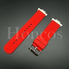 Red Tire Silicone Rubber Watch Strap Fits for Tissot PRX Quick Release Adapter