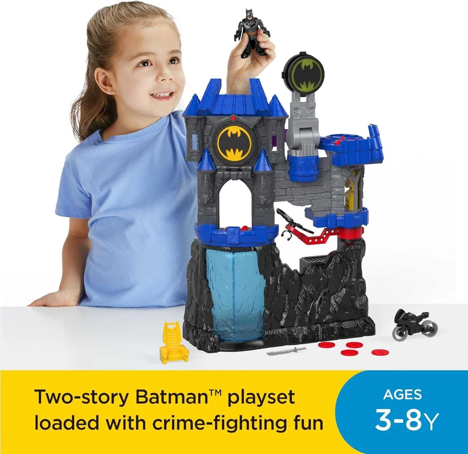 Imaginext DC Super Friends Batman Juguete, Wayne Manor Batcave Juego con Figura y Foto 2 de 4