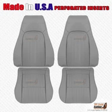 1997 to 2002 Chevy Camaro Front Driver Passenger Perforated Leather Cover Gray