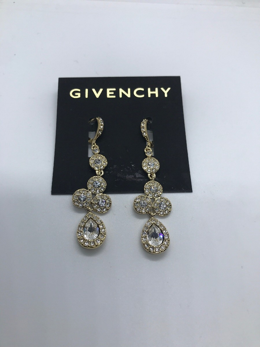 特価！GIVENCHY★Gold-Tone Crystal /Stone Orbital Dropピアス GIVENCHY Gold-Tone Bijoux Crystal Orbital Open Drop Earrings