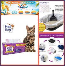 Litter Box Liners 15ct Super Thick Drawstring Scented Cat Bags