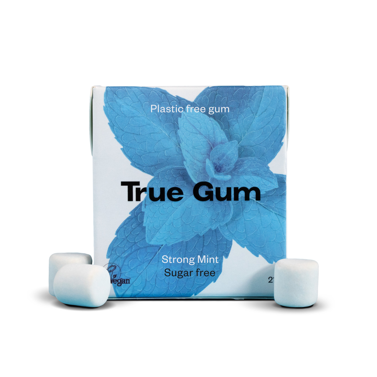 True Gum Plastic Free Chewing Gum - Strong Mint 21g