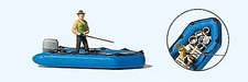 Preiser Angler In Dinghy - HO Scale Model Railroad Vehicle - #10687